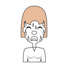 Woman with heart attack face