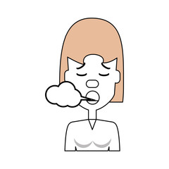 Woman smoking cartoon