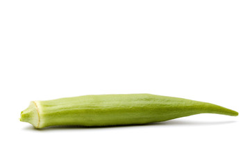 Fresh Green Okra Pods from the Garden