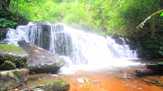 Mhundaeng waterfall or Man Daeng in phu hin rong kla national park, Phitsanulok province asia southeast asia Thailand 
