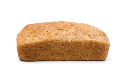 Whole Wheat Loaf of Bread on a White Background