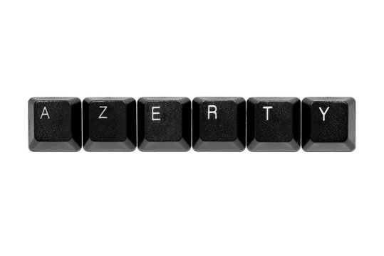 azerty keyboard keys on white background
