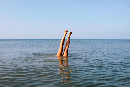 Legs in the ocean