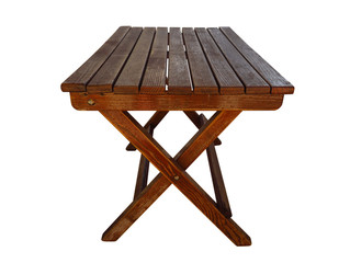 Wooden folding table isolated