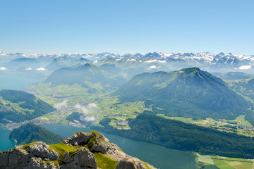View from Mount Pilatus on Swiss Alps
