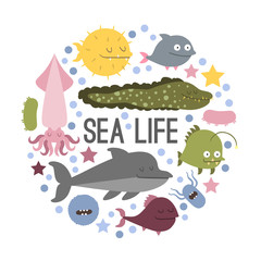 Vector sea animal