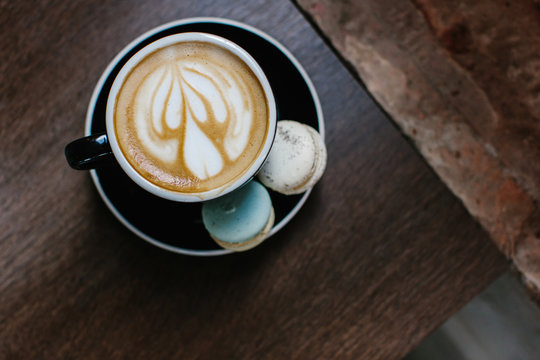 Latte & Macaroons from above.
