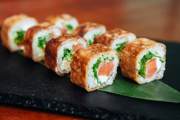 Rolls in a Japanese restaurant