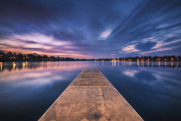 Bridge leading into the Lake waiting for the Sun to rise