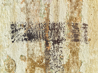 Texture of the old wall with traces of paint, grout and cement