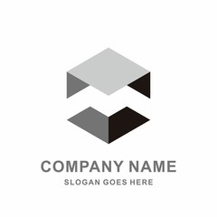 Geometric Hexagon Square Cube Space Box Architecture Interior Construction Business Company Stock Vector Logo Design Template