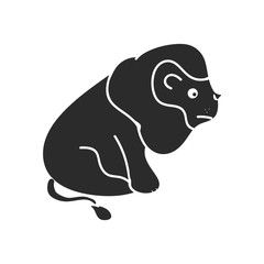 Lion silhouette on a white background, vector illustration