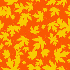 Fototapeta na wymiar Vector seamless pattern with colorful autumn leaves. Texture for wallpapers, pattern fills, textile design, web page backgrounds
