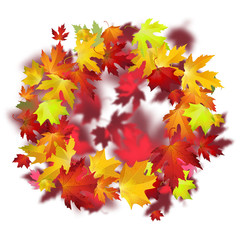 Vector background with colorful autumn leaves, banner, card template