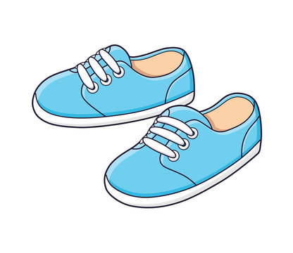 Blue sneakers vector isolated.
