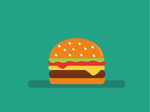 Flat style vector hamburger icon.