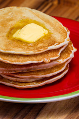 fresh pancakes with melting butter
