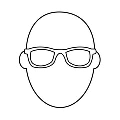 Obraz na płótnie Canvas face man wear glasses character outline