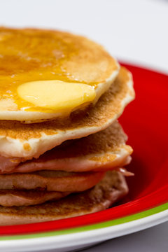 fresh pancakes with melting butter