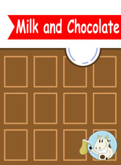 Yummy milk chocolate bar with sweet cow badge
