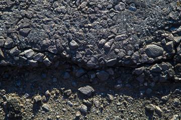 The texture of the old road. Resin stone 