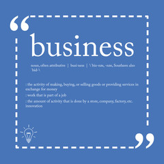 Business definition - obrazy, fototapety, plakaty