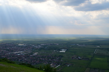 A view from the hill to the valley before the rain. The Vrac Mountains, also known as Vrac Hill, are mountains located near Vrac, in the Banat, Serbia and partially also in Romania.