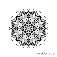 Beautiful floral design mandala design icon. Round Ornament Pattern. Hand drawing  - 165848475