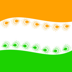 Orange, green and white colors of Indian flag as background