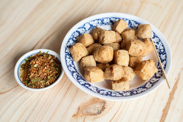fried tufu by soybean Thail food 