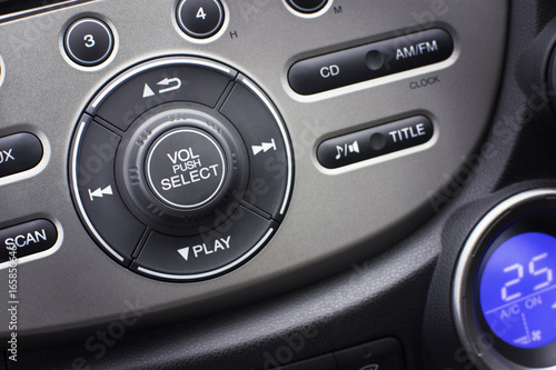 Controller Button Of Media Audio In Car Interior For Radio