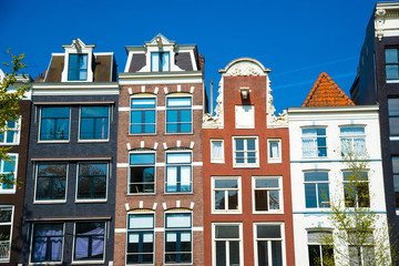 Traditional old buildings in Amsterdam, the Netherlands