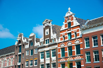 Fototapeta premium Traditional old buildings in Amsterdam, the Netherlands