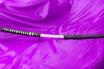 Japanese katana sword. The weapon of a samurai. A formidable weapon in the hands of a master of...