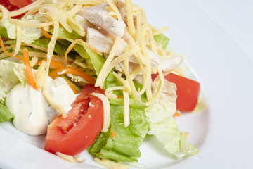 salad with ham