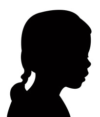 Naklejka na ściany i meble a girl head black color silhouette vector