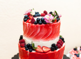 Large strawberry cake