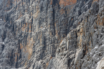 View at a vertical mountainside of Austrian Dachstein Alps