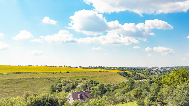 iew of the countryside from a height