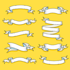Old school ribbon yellow background for your design