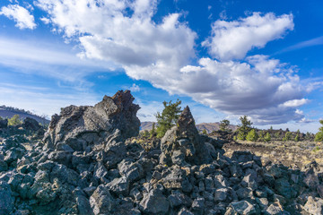 Craters of the Moon National Monument Vista with Sharp Rocks