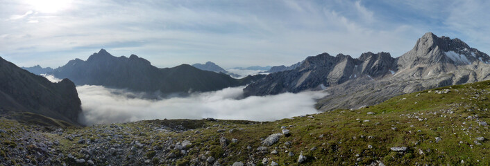 Aussicht von der Zugspitze in die Alpen