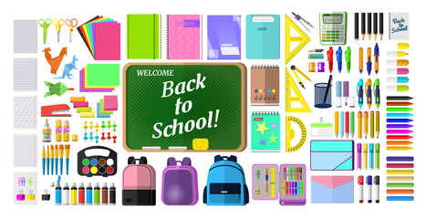 A set of stationery for school, goods for creativity and study, Super sale, back to school