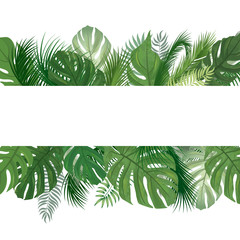Floral leaf pattern. Tropical Palm tree leaves summer holiday background. © Terriana