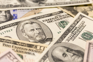 US Dollar Bills in the Detail