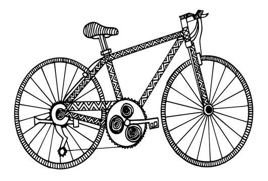 Doodle bicycle.hand drawing