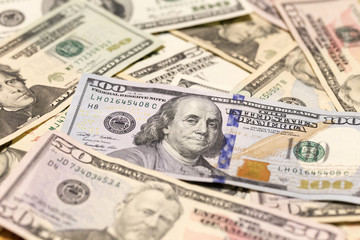 US Dollar Bills in the Detail