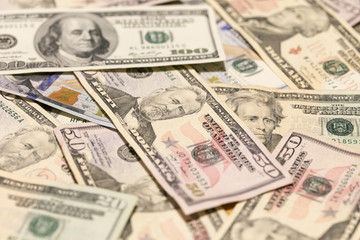 US Dollar Bills in the Detail