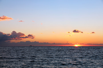 sunset on the horizon line