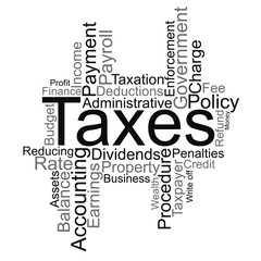 Taxes word cloud